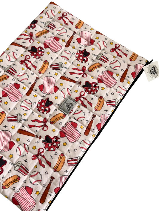 Quilted Baseball Girly Laptop Sleeve