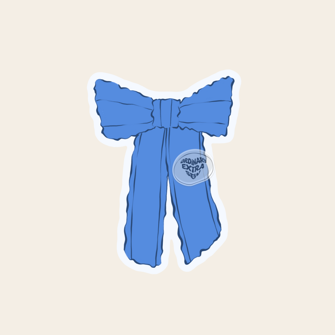 Blue Bow Sticker – Sewextraordinary